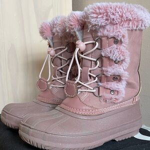 London Fog Pink Fur-Lined Winter Boots - Size 1